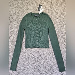 Glassons Forest Green Knit Button Down Top